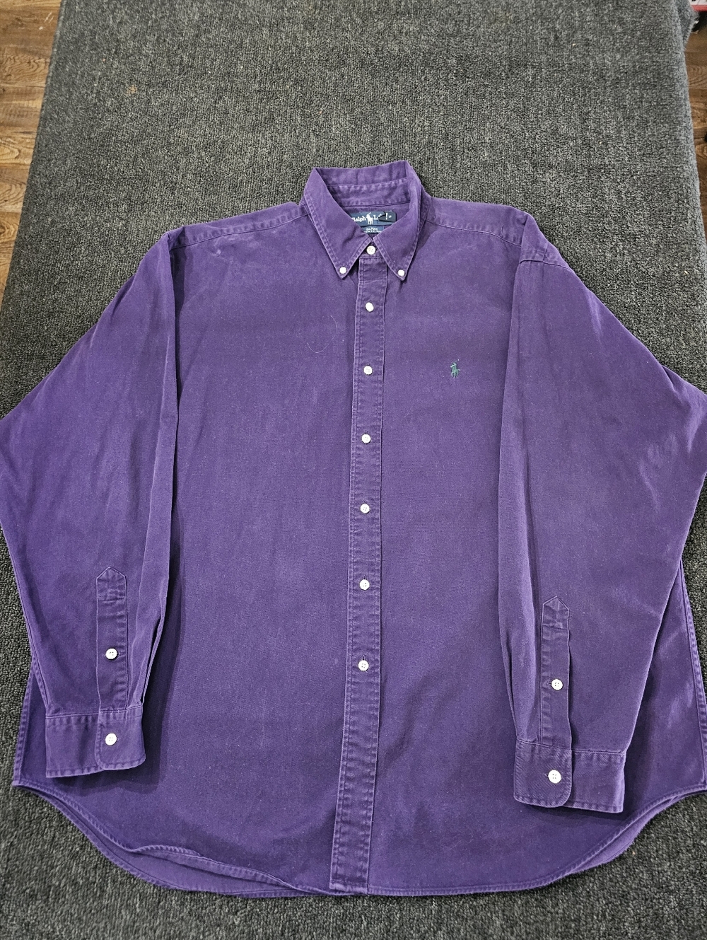 Vintage Ralph Lauren Blake Men’s XXL Purple Button-Down Long Sleeve Casual Shirt